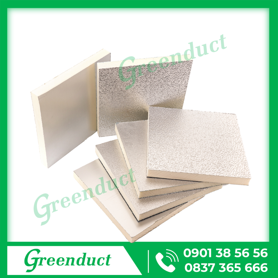 Ống gió PIR 1 mặt foil nhôm phẳng - nổi