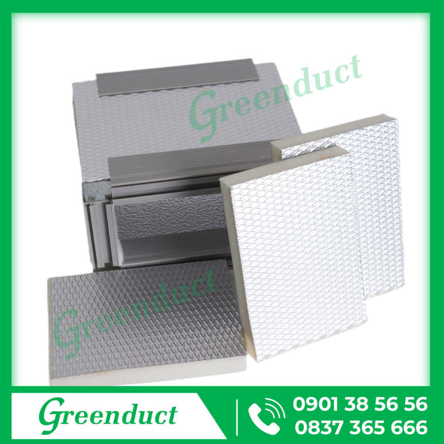 Ống gió PIR 1 mặt tấm nhôm 1 mặt foil nhôm - Ảnh 2
