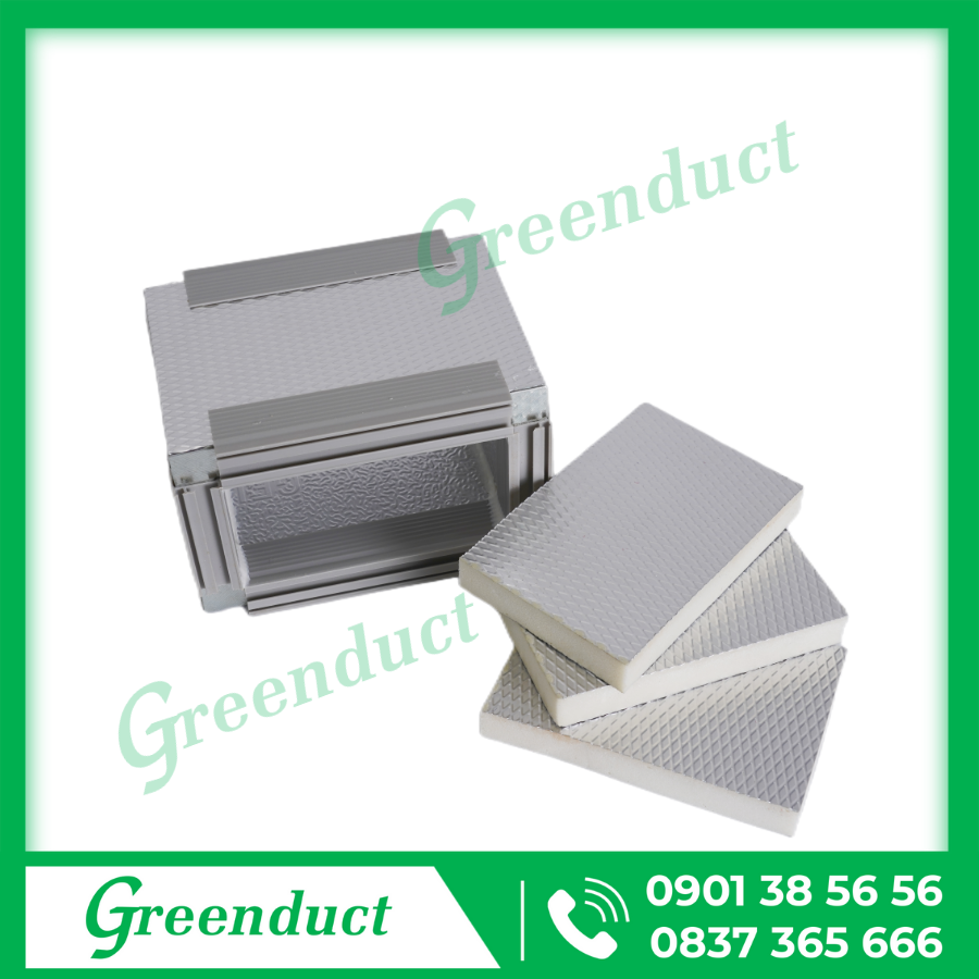 Ống gió PIR 1 mặt tấm nhôm 1 mặt foil nhôm - Ảnh 7
