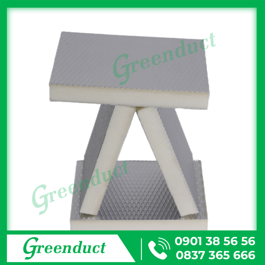 Ống gió PIR 1 mặt tấm nhôm 1 mặt foil nhôm - Ảnh 5