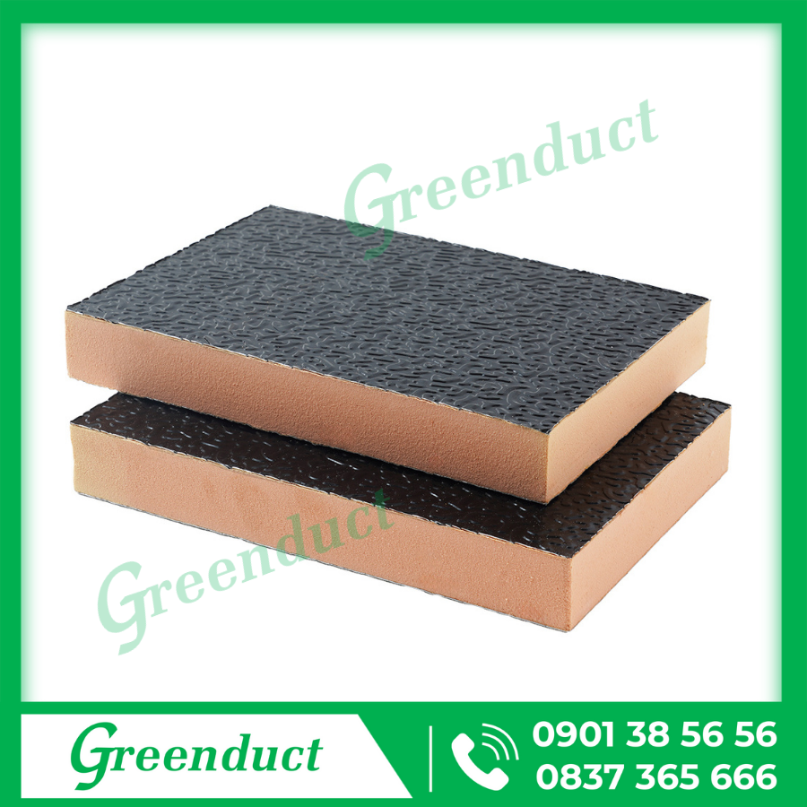 Ống gió Phenolic 1 mặt foil nhôm 1 mặt sơn đen - Ảnh 2