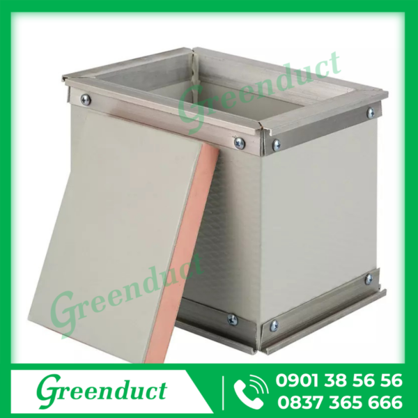 Ống gió Phenolic 1 mặt foil nhôm 1 mặt tôn sơn